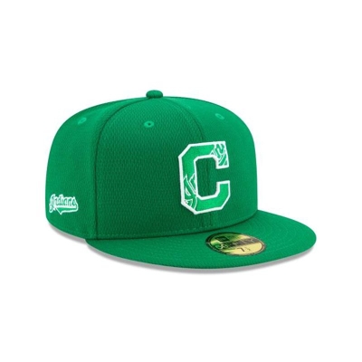 Green Cleveland Indians Hat - New Era MLB St Patricks Day 59FIFTY Fitted Caps USA8901653